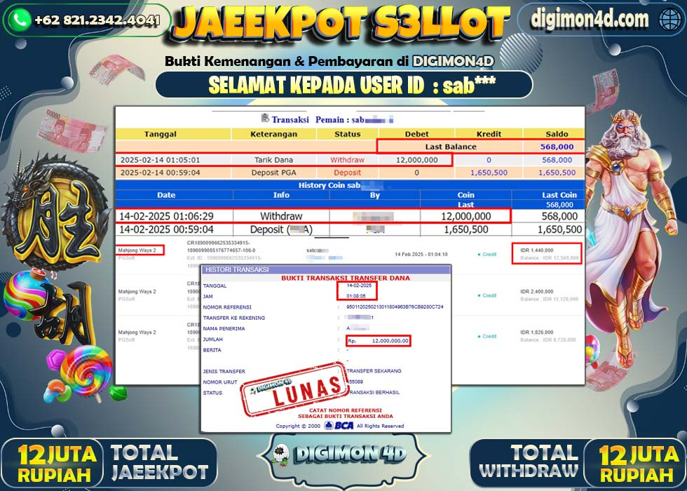 JACKPOT SLOT 14 FEBRUARI